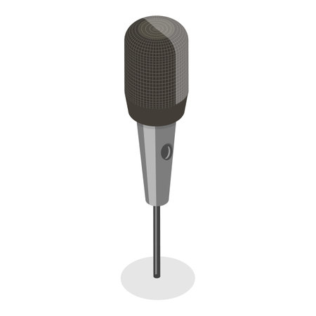 3D Isometric Flat Vector Illustration of Music Microphones, Professional Sound Recording Equipment.のイラスト素材