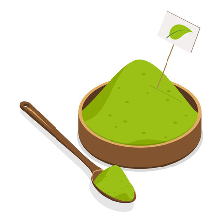 3D Isometric Flat Vector Illustration of Organic Japanese Food, Different Tasty Matcha Meals. Item 6のイラスト素材