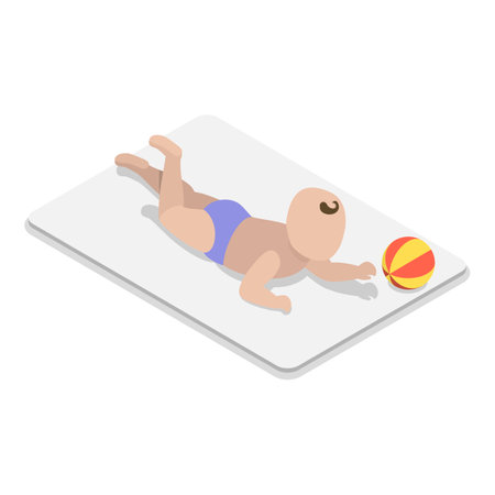 3D Isometric Flat Vector Set of BabyBorn Care Routine, Motherhood and Childhood. Item 1のイラスト素材