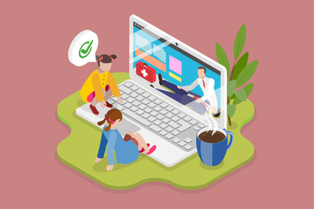 3D Isometric Flat Vector Illustration of Life Saving And Healthcare, Kids Learning First Aid Skills...