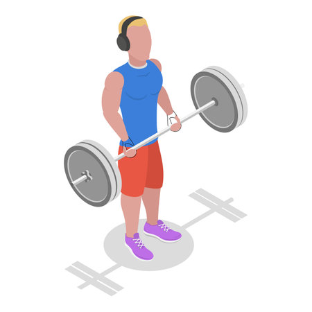 3D Isometric Flat Vector Illustration of Fitness People, Sport Nutrition, Healthy Lifestyle. Item 4のイラスト素材