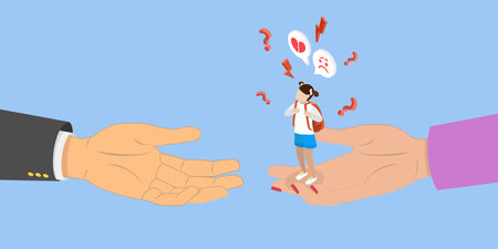 3D Isometric Flat Vector Illustration of Child Custody, Joint Parentingのイラスト素材