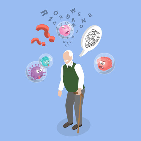 3D Isometric Flat Vector Illustration of Schizophrenia, Mental Disorderのイラスト素材