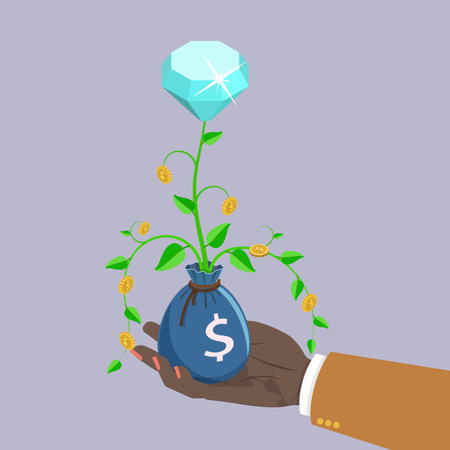 3D Isometric Flat Vector Illustration of Investment Growth, Investing Business Strategyのイラスト素材
