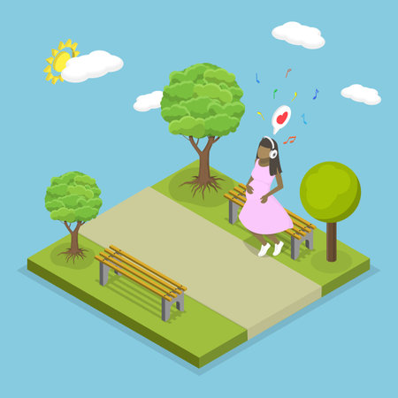 3D Isometric Flat Vector Illustration of Pregnancy, Mother And Baby, A New Beginningのイラスト素材