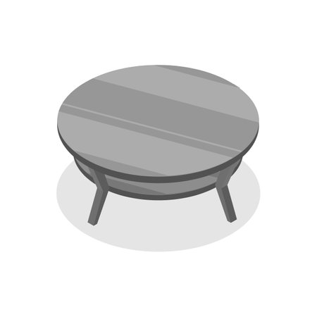 3D Isometric Flat Vector Illustration of Tables Collection, Wooden Furniture. Item 1のイラスト素材