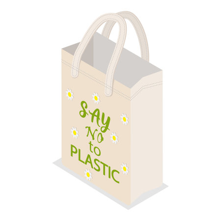 3D Isometric Flat Vector Illustration of Eco-friendly Bags, Sustainable Shopping And Reusable Packaging. Item 1のイラスト素材
