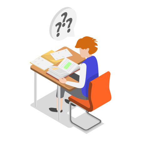 3D Isometric Flat Vector Illustration of Knoledge and Education, Set of Academic Life Scenes. Item 1のイラスト素材