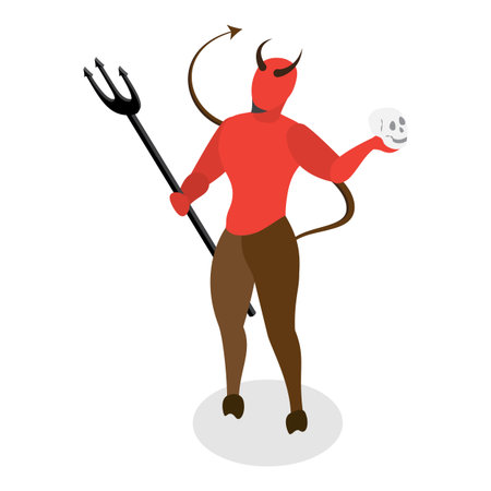 3D Isometric Flat Vector Set of Underworld Objects, Evil Characters and Devil Elements. Item 5のイラスト素材