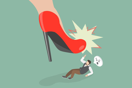 3D Isometric Flat Vector Illustration of Bossy Woman, Power Of Women Shaping Ideasのイラスト素材