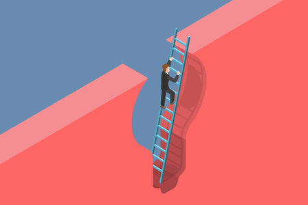 3D Isometric Flat Vector Illustration of Breakthrough, Brainstorming, Innovative Idea or Project Successful Developmentのイラスト素材