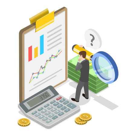 3D Isometric Flat Vector Illustration of Customer Relationship Management, Business Finance Concepts Set. Item 2のイラスト素材