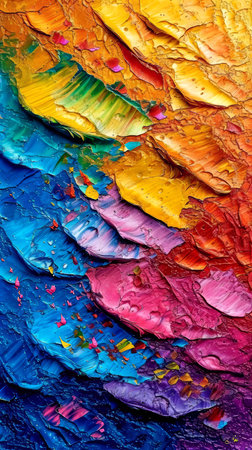 Texture mixed oil paints in different colors and saturation studio.の素材