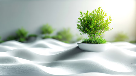 Green plant in pot on the white background.の素材