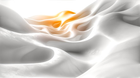 Abstract background with wavy folds of white silk.の素材