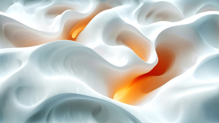 Illustration of wavy flowing energy and colors, computer generated background.の素材