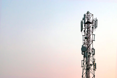 A view of technology around us -  telecommunication towers near residential areas.