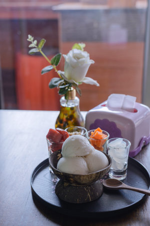 Coconut Milk Ice Creamの写真素材