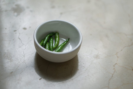 green chili pepper in a small bowl