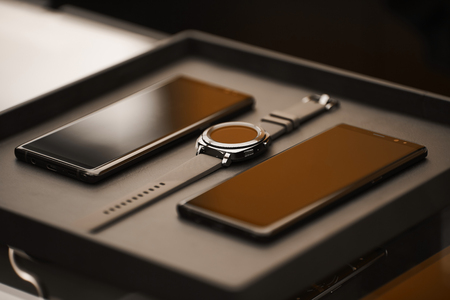 smartphone smart watch technology gadgets communicationの写真素材