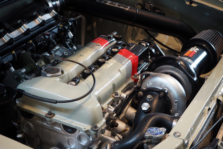 new clean car engine racing sport car