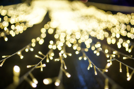 yellow light bokeh circle christmas decoration led bulb