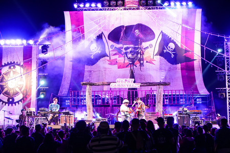 Gypsy carnival concert, Polycat band on stageのeditorial素材