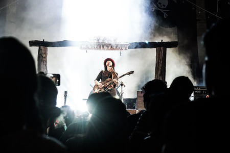 Gypsy carnival concert, Greasy Cafe band on stageのeditorial素材