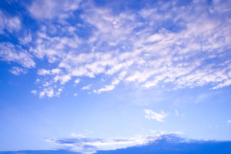 cirrus clouds against the blue sky backgroundの写真素材