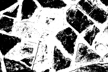 Distressed Cracked Overlay Texture of Old Brickwork - Grunge background. Vintage Abstract Halftone Vector Illustration.のイラスト素材