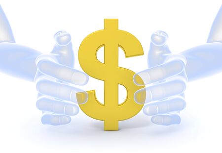 Hand grab U.S. dollarsの写真素材