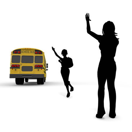 Students and motherの写真素材