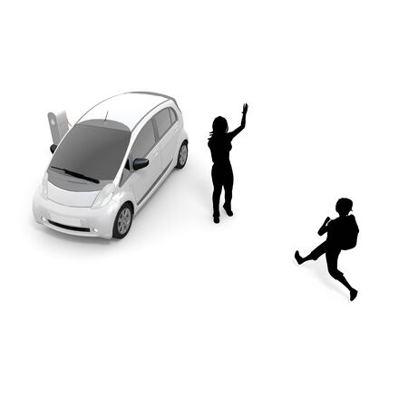 Electric car  children  pickupの写真素材