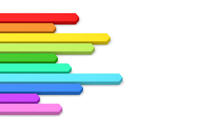 10 different colors. 10 parts. Colorful colors. isometric. A three-dimensional object. Line up in...