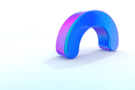 A transparent object. Geometric shapes. Part of the puzzle. 3D rendering abstract.の写真素材