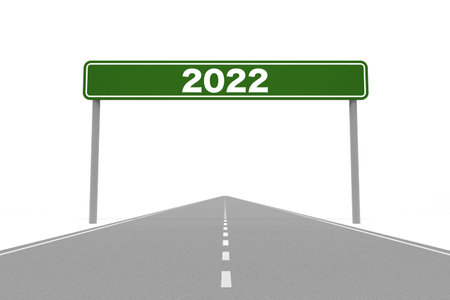 Set goals for this year. 2022 begins. A new path. Feelings to act. 3D rendering