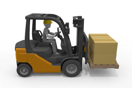 The person who operates the forklift. Forklift and luggage. Carry heavy luggage. Use in the...