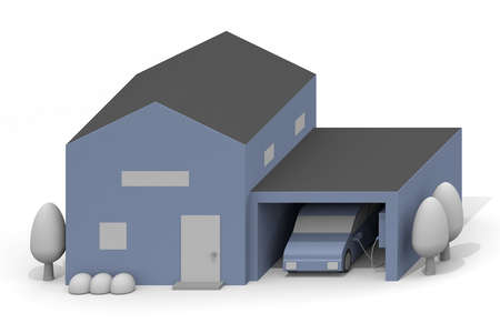 Electric car and charger. EV car and charging stand being charged. Use the charging spot installed on the road. 3D renderingの写真素材