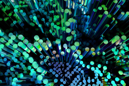 green stick. Elliptical tip. futuristic image. Different dimensional space. beautiful gradation. A world of darkness. 3D renderingの写真素材