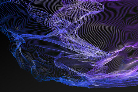 Healing image. futuristic image. Different dimensional space. beautiful gradation. A world of darkness. 3D renderingの写真素材