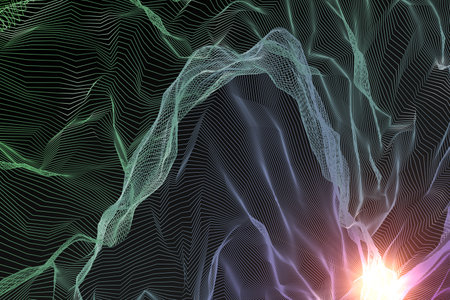 A burning image. futuristic image. Different dimensional space. beautiful gradation. A world of darkness. 3D renderingの写真素材