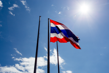 Thailand flag wavingの写真素材