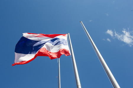 Thailand flag waving on the windの写真素材