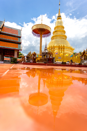 part of the temple Wat Phra That Haripunchai in Lamphunの写真素材