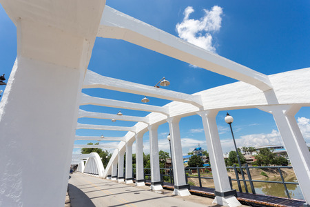 Ratsadaphisek Bridge is The oldest concrete bridge in Lampang thailandの写真素材