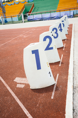 Running track for the athletes background.の写真素材