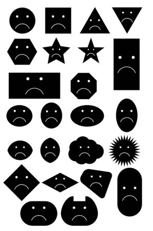 Sad Smiley shapesのイラスト素材