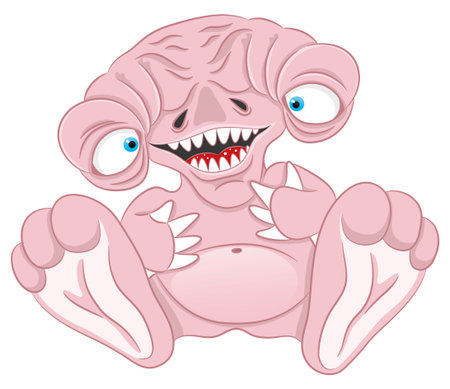 Funny monster isolated on white background のイラスト素材