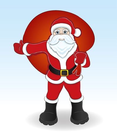 Vector  Santa Claus isolated on blue background  のイラスト素材
