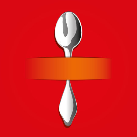 Spoon on red のイラスト素材